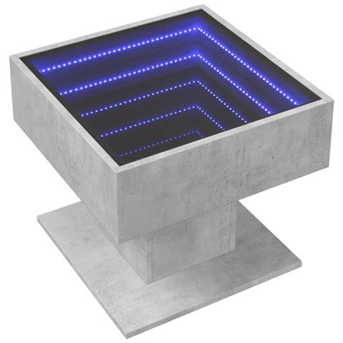 Lusso Casadino -  Tavolino Salotto Con Led Grigio Cemento 50x50x45 Cm Multistrato - Foto 2