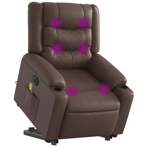 Lusso Casadino - Poltrona Alzapersona Elettrica Reclinabile Grigio In Similpelle - Foto 2