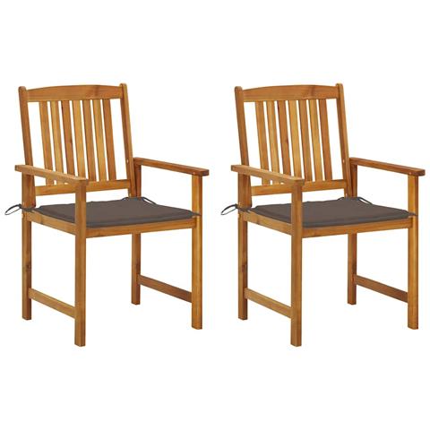 Lusso Casadino -  Sedie Da Giardino Con Cuscini 2 Pz In Massello Di Acacia - Foto 2