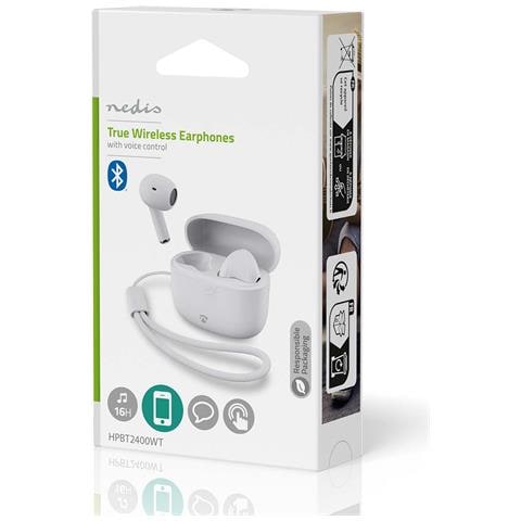 Cuffie Senza Fili Bluetooth Intra-aurali Con Cinturino Da Polso Modello Hpbt2400, Bianco - Foto 5