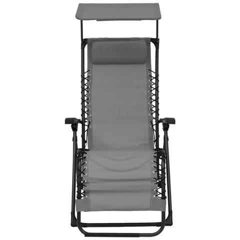 Sdraio Pieghevole In Textilene Grigia - Foto 1