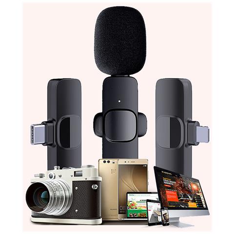 Microfono Doppio A Spilla Wireless - Type-c Per Registrazione E Live - Foto 2