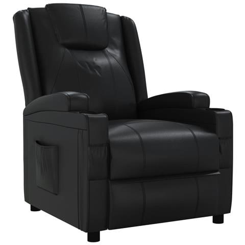 Poltrona Reclinabile Nera in Similpelle - Foto 1