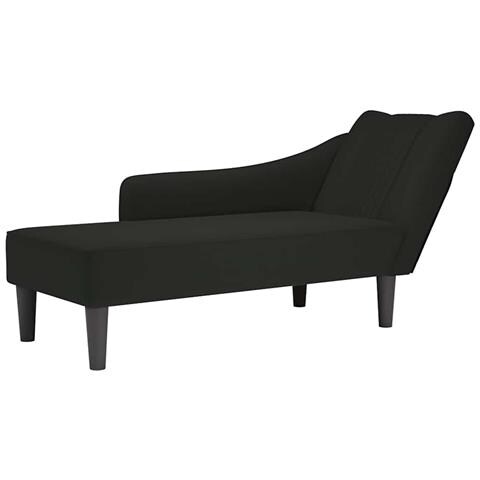 Sdraio con Bracciolo Destro in Velluto Nero - Foto 1