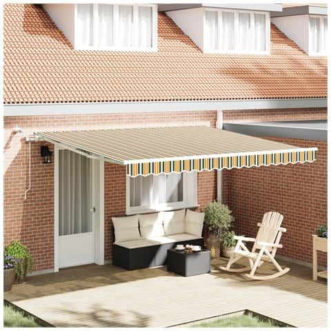 Tenda Retrattile Automatica con LED Verde e Giallo 400x350 cm - Foto 2