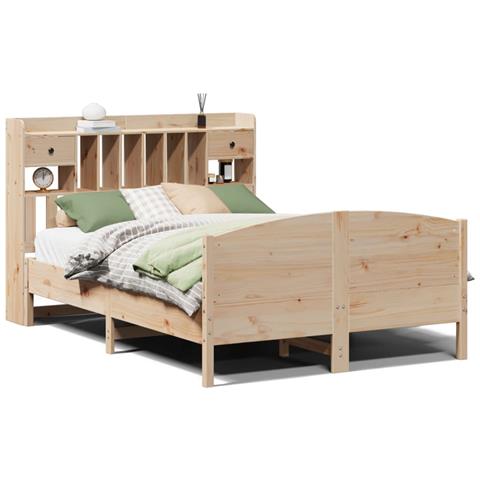 Letto Libreria senza Materasso 140x200 cm in Legno di Pino - Foto 1