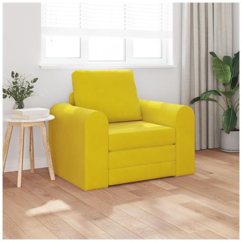 Divano Letto 2-in-1 Giallo 98x71x83 cm in Velluto - Foto 2