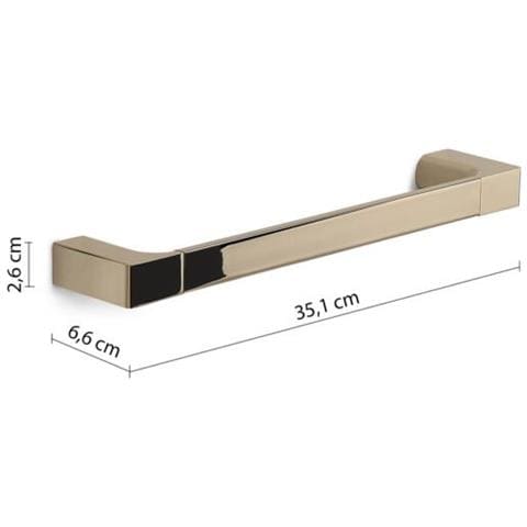 Portasalviette 35 Cm Da Muro In Ottone E Cromall Pi21-35 Serie Pirenei Oro - Foto 2