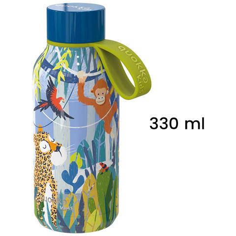 Bottiglia Termica 330ml Modello Solid Kids Con Cinghia E Motivo Giungla, Multicolore - Foto 2