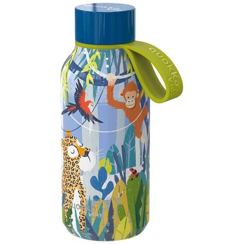 Bottiglia Termica 330ml Modello Solid Kids Con Cinghia E Motivo Giungla, Multicolore - Foto 1