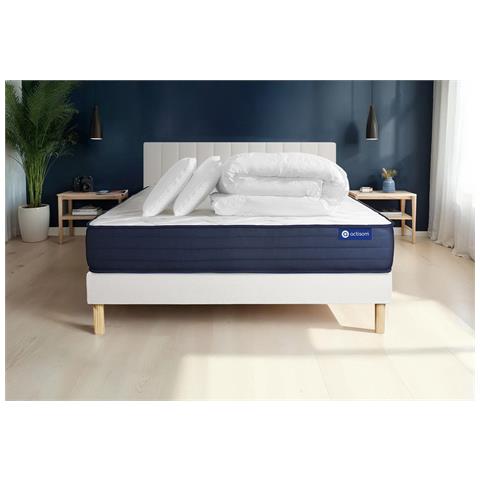Pacchetto Letto Completo - Materasso 160x200cm + Box Spring Con Doghe (kit) + 2 Cuscini + Piumino - Actimemo Life - Foto 1
