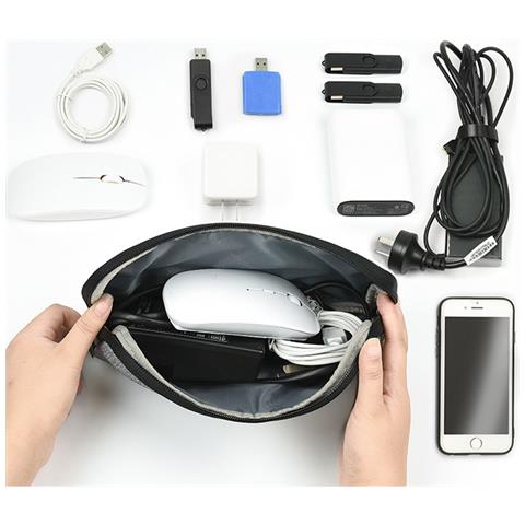 Custodia Portatile Per Accessori Digitali - Organizzatore Per Power Bank E Cavi Black - Foto 2