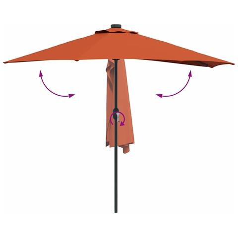 Ombrello da giardino Terracotta 294 x 150 x 224 cm Tessuto - Foto 9