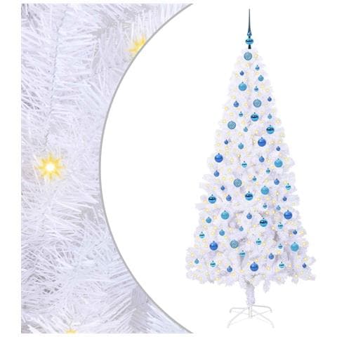 Albero di Natale artificiale Bianco 210 cm PVC e Acciaio - Foto 1