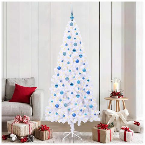 Albero di Natale artificiale Bianco 210 cm PVC e Acciaio - Foto 2