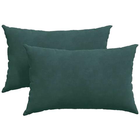 Cuscini da Divano 2 pcs Verde scuro 50 x 30 cm Tessuto in Cords - Foto 1