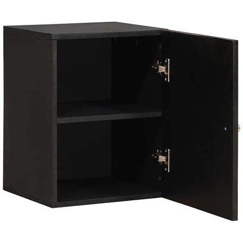 Armadietto a muro Nero 38 x 33 x 48 cm Legno di mango massello - Foto 1