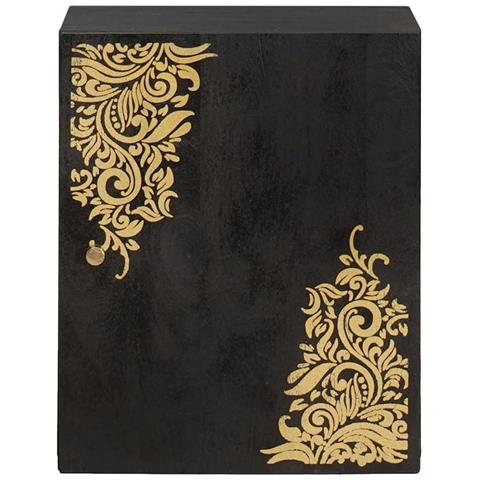 Armadietto a muro Nero 38 x 33 x 48 cm Legno di mango massello - Foto 2