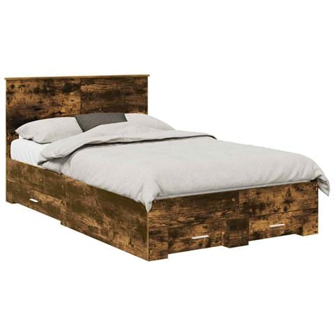 Struttura del letto Rovere fumé 135 x 190 cm Legno multistrato - Foto 1
