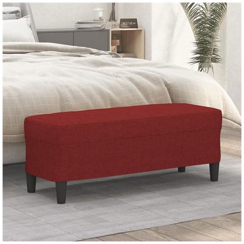 Panca Rosso Vino 100x35x41 cm in Tessuto - Foto 2