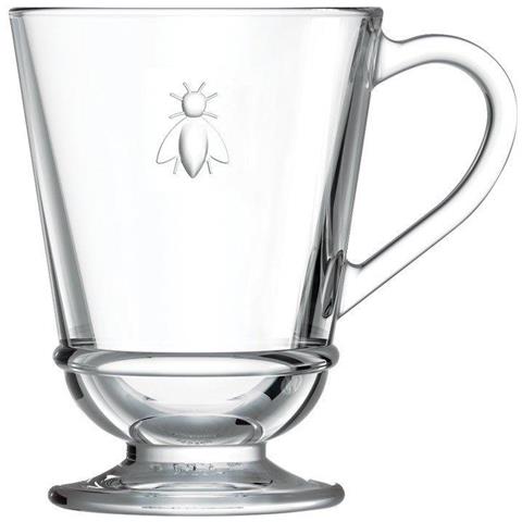 Bicchiere Bee 240 ml con manico - Elegante bicchiere in vetro pressato - Foto 1