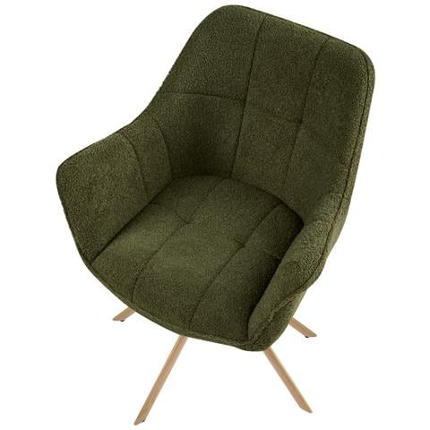 Sedia Da Pranzo Hayden Bouclé Verde - Foto 7