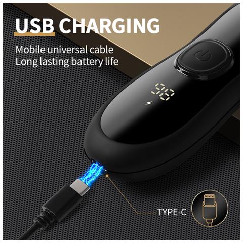 Tagliacapelli Elettrico Multifunzionale Per Uomo - Impermeabile, Ricaricabile Usb, Lama In Ceramica - Foto 2