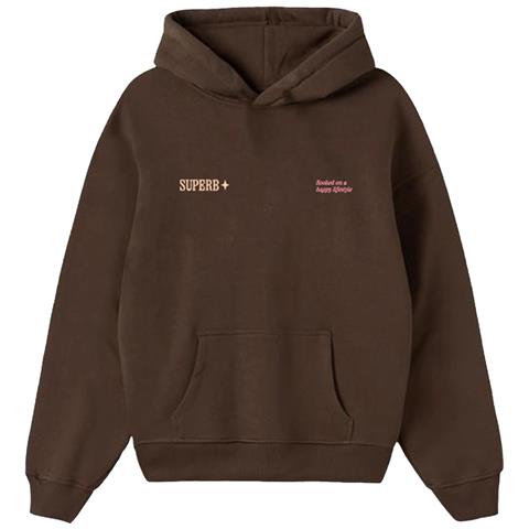 Non Chiamarmi Piccola Felpa Con Cappuccio Spazzolato Oversize Marrone Donna a - Foto 1