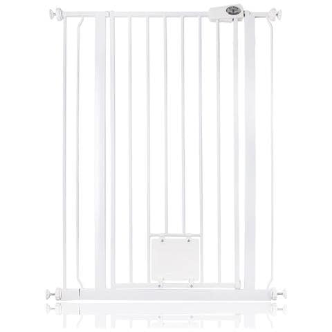 Bettacare Cancelletto Per Animali Con Gattaiola Bloccabile, 81,4cm - 89cm, Bianco, Altezza Di 104cm - Foto 1