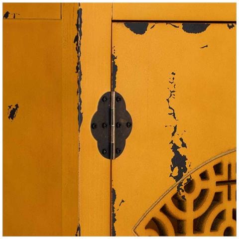 Armadio In Legno Invecchiato Giallo 96x40x150h Cm - Foto 8