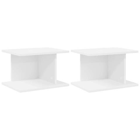 Comodino 2 pcs Bianco 40 x 30 x 25 cm Legno multistrato - Foto 1