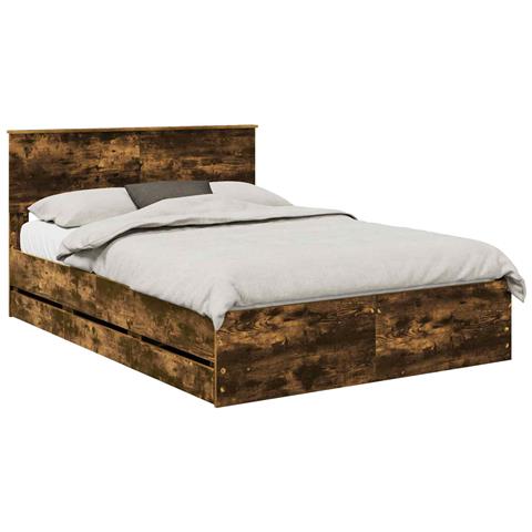 Struttura del letto con cassetto Rovere fumé 160 x 200 cm - Foto 1