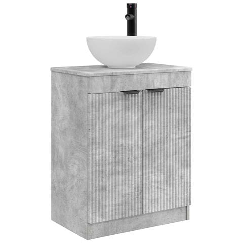 Mobile da bagno con lavabo Grigio Cemento 54 x 35 x 83 cm - Foto 1