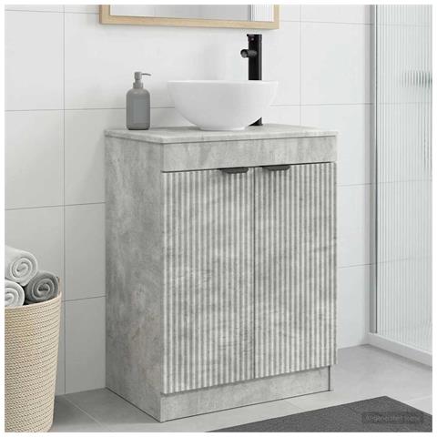 Mobile da bagno con lavabo Grigio Cemento 54 x 35 x 83 cm - Foto 2