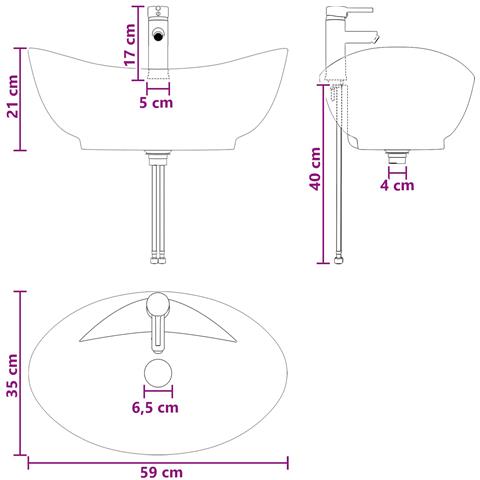 Lavabo da bagno Cromato 59 x 35 x 21 cm Metallo - Foto 8