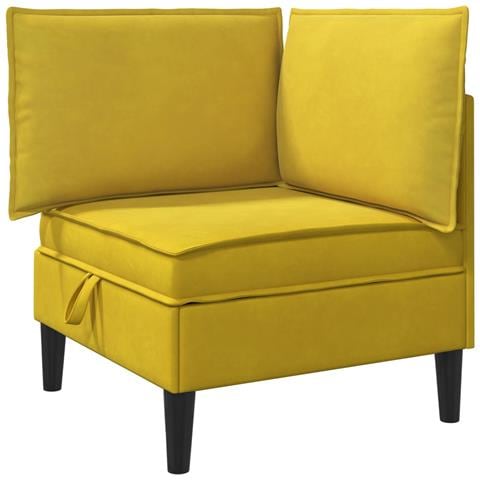 Divano con Stoccaggio Giallo Velluto - Foto 1