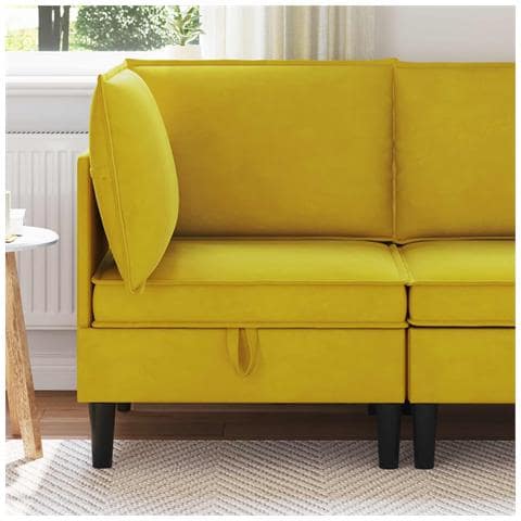 Divano con Stoccaggio Giallo Velluto - Foto 2
