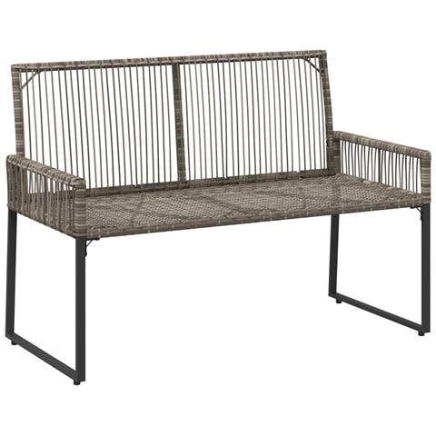Set di Mobili da Esterno 9 pcs Grigio e Blu Navy polyrattan - Foto 9