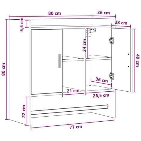 Scaffale da parete A parete Rovere Fumo 80 x 36 x 80 cm - Foto 8