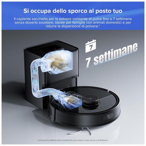 Q7 Bf+ Robot Aspirapolvere Con Stazione Svuotamento Automatico, 8.000 Pa, Quantità D'acqua Regolabile Per Il Lavaggio, Doppio Anti-groviglio, Auto Boost Sui Tappeti, Bianco - Foto 2