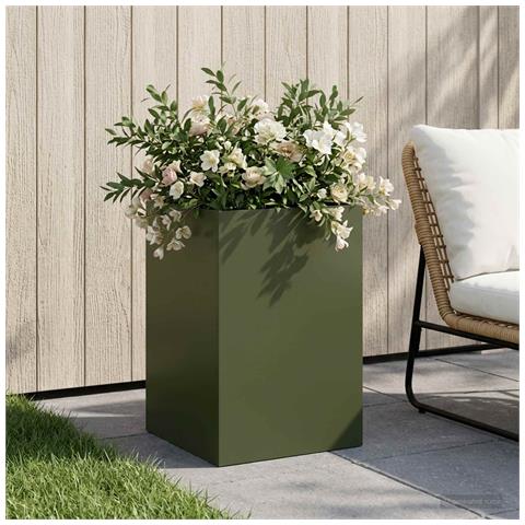 Vaso da giardino Verde Oliva 40 x 40 x 60 cm - Foto 2