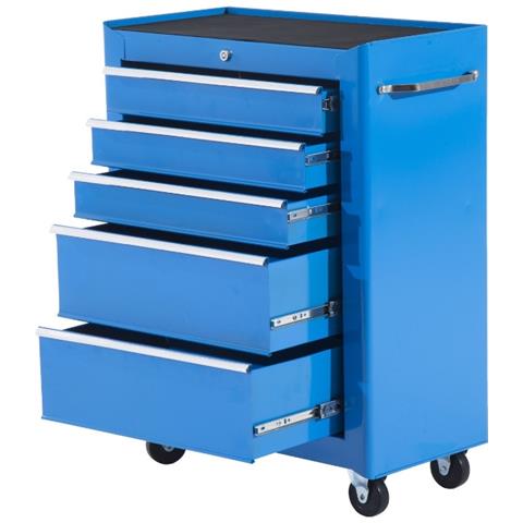 Carrello Porta Utensili da Officina con Cassettiera Dimensioni 61.5 x 33 x 85 cm Colore Azzurro - Foto 1
