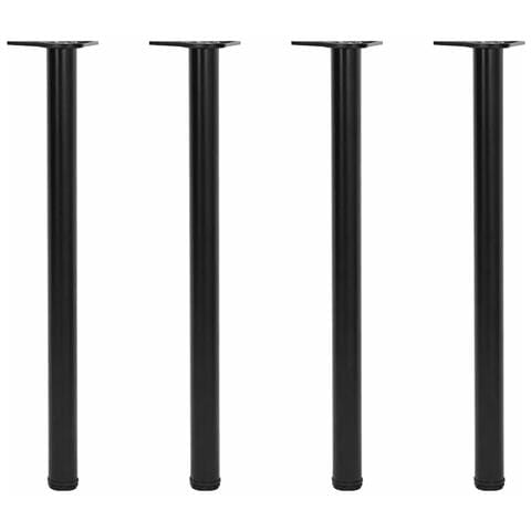 Set 4 Gambe Nere Tavolo Regolabili Con Staffe Triangolari 870 Mm - Foto 1
