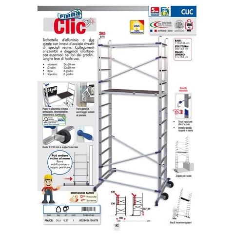 Trabattello Alluminio Pinna Clic H 365 - Foto 2