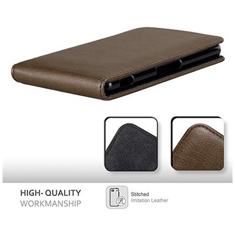 Custodia Compatibile Con Sony Xperia Z3 In Bruno Caffè - Coperchio Protettivo In Design Flip Con Chiusura Magnetica - Foto 2