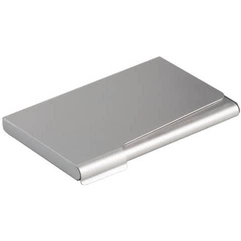 Portabiglietti Da Visita Business Card Box Alluminio Argento Metallizz. Fino A 20 Biglietti - 241523 - Foto 1