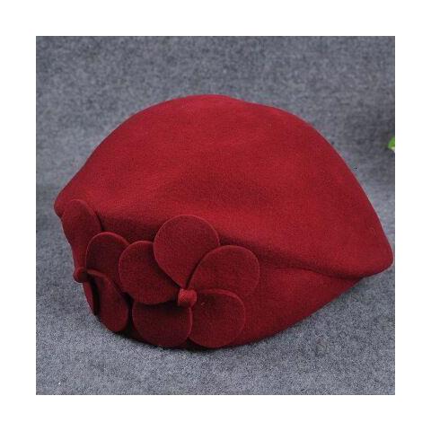 SLOWMOOSE - Berretto Di Lana Invernale Feltro Floreale Donna Feltro Cappello  Fedora Francese [ vino Rosso] - ePRICE