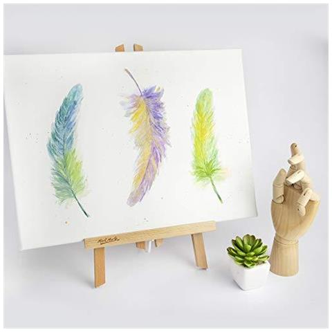 Piccola Scrivania Cavalletto In Legno Di Faggio - Medio - Compatto Cavalletto - Ideale Cavalletto In Legno Per La Presentazione Del Canvas And Frames Fino A 40 Cm - Ideale Per Eventi Mostre E Convegni - Foto 4