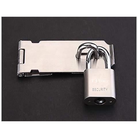 Lucchetto In Acciaio Inox Hasp Heavy Duty Hasp E Graffetta Con Viti Porta Chiusura Porta Blocco Shed Fermo Lucchetto Staple Per La Finestra Del Portello Del Governo Gabbia Dellanimale Domestico Crate Montaggio Accessori - Foto 2