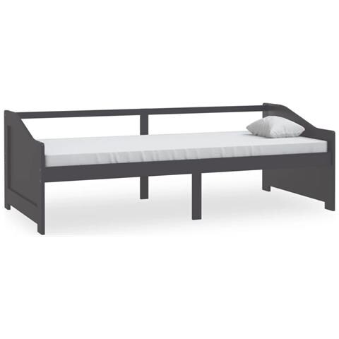 Divano Letto A 3 Posti Grigio Legno Massello Di Pino 90x200cm - Foto 1